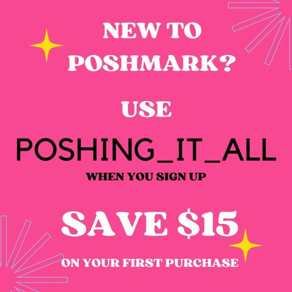 Poshmark Discount Coupon Code For $15 Off POSHING_IT_ALL - Picture 1 of 1